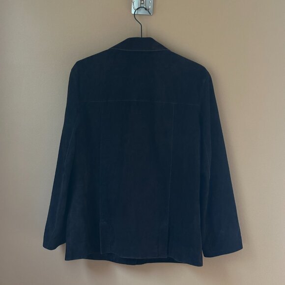 MASSIMO DUTTI DARK BROWN SUEDE LEATHER JACKET - SIZE SMALL - Picture 5 of 9